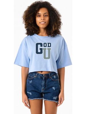 Gen V Godolkin University Abbreviation Bebe Mavi Kadın Crop Tshirt