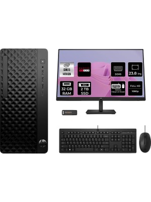 HP Prodesk 2 Tower G1I i5 14500 32GB RAM 2TB SSD 23.8" FHD FreeDOS B6XX1ETPN667 Masaüstü Bilgisayar + Per4 USB