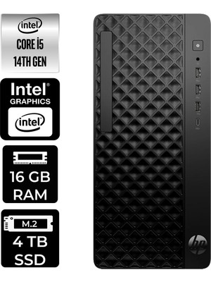 HP Prodesk 2 Tower G1I i5 14500 16GB RAM 4TB SSD FreeDOS B6XX1ETPN304 Masaüstü Bilgisayar + Per4 USB