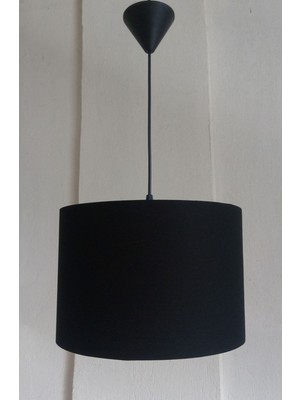 PremiumPort Retro Siyah Kumaş Avize, Sarkıt, 30 Cm, Şık ve Modern Tasarım
