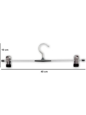 Ağırsoy 10 Adet Paslanmaz Çelik Mandallı, Galvaniz Teli, Etek Pantolon Askısı 40 cm