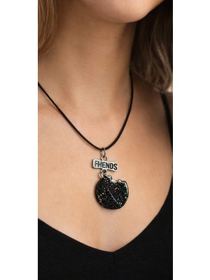 Herşey Nota 2’li Best Friends Kahve ve Kurabiye Figürlü Unisex Kolye Seti