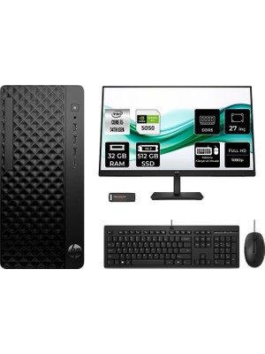 HP Prodesk 2 Tower G1I i5 14500 RTX 5050 8GB 32GB RAM 512GB SSD 27" FHD FreeDOS B6XX1ETPN1145 Masaüstü Bilgisayar + Per4 USB