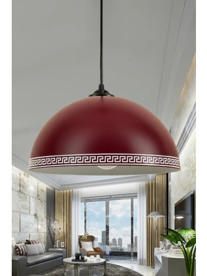 Marrien Luna Luxury Tekli Bordo Metal Sarkıt (30 cm) Salon, Mutfak & Cafe için Dekoratif Avize