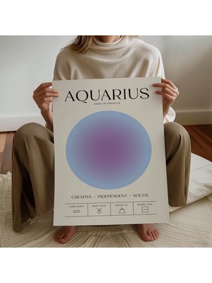Pegziz Kova Burcu Astroloji Poster  Modern Minimal Duvar Dekoru