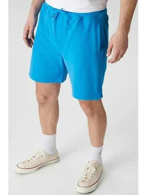 Soon To Be Announced Logo Classic Men's Short Erkek Pamuk Şort Mavi