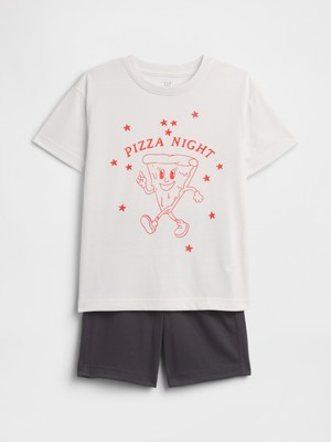 Gap Erkek Çocuk Beyaz %100 Recycled Spor Pijama Takımı
