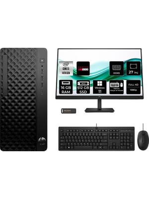 HP Prodesk 2 Tower G1I i5 14500 16GB RAM 512GB SSD 27" FHD Win11 Pro B6XX1ETPN1001 Masaüstü Bilgisayar + Per4 USB