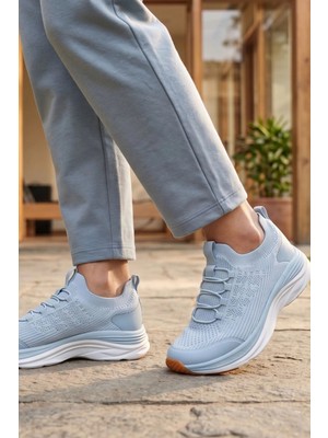 In Step Air-Mesh Esnek Örgü Günlük Kadın Spor Ayakkabı - Gri