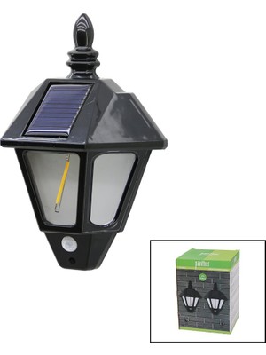 Kont 2 Pcs  Solar - Güneş Enerjili Duvar Lambası Cob LED Sensörlü= 3 Mod Fonksiyon Bahçe-Balkon-Sokak PT-2981 (5067)