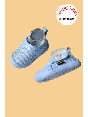 Mumenim Mamba Çocuk Mavi Barefoot Kaymaz Esnek Taban Cırtlı Ilk Adım Günlük Ayakkabı