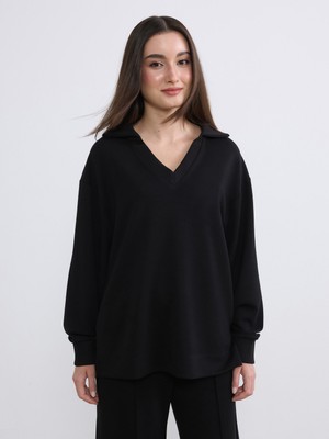 Soulife Petite Polo Yaka Kadın Sweatshirt