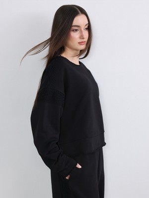 Soulife Petite Bisiklet Yaka Kadın Sweatshirt