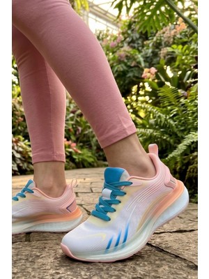 In Step Terra-Glide Beyaz Pembe Bağcıksız Kadın Koşu ve Yürüyüş Ayakkabısı