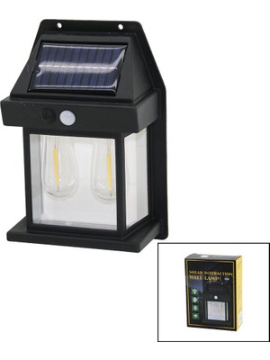 Kont 2 Lamba Solar - Sensörlü Aplik Duvar Lambası Dış Mekan 5.5V - 1W - 1800MAH (5067)