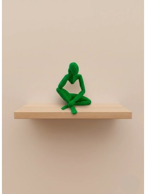 Pileli Store Minimal Insan Figürü Biblo Yeşil Ev ve Ofis Dekoru