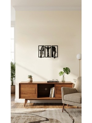 Safari Hayvanları 3'lü Duvar Dekoru Tablo Seti