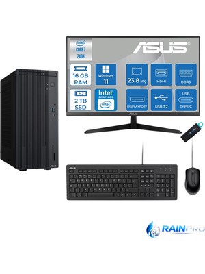 Expertcenter P500MV Core 7-240H 16 GB Ram Ddr5 2 Tb SSD WİN11PRO Asus 23.8'' Monitör C72408512B0D23RNP03
