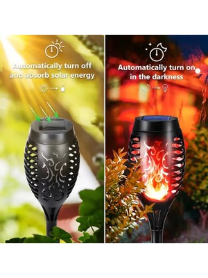 Kont 12 Ledli Alevli Solar Bahçe Aydınlatma  (5067)