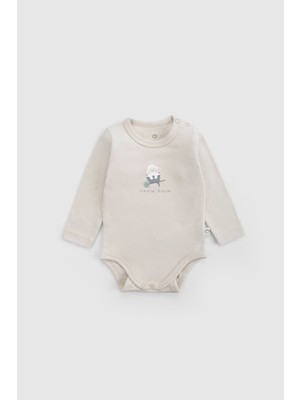 Little Gusto Uzun Kollu Organik Pamuk Bej Body Little Farm