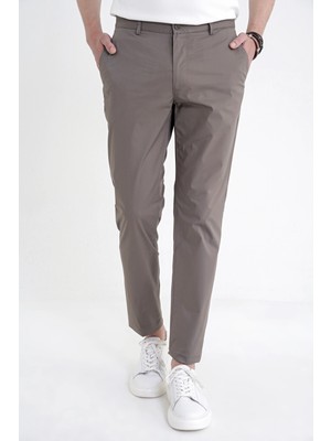 Efor Erkek Comfort Fit Yan Cep Beli Lastikli %97 Pamuk Haki Pantolon P 1214