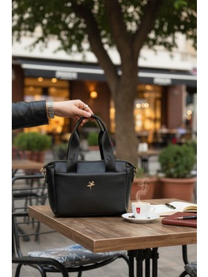 Enoch Kadın El ve Omuz Çantası Floter Dokulu Kolon Askılı Mini Tote Çanta