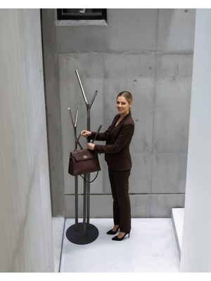 Nihat Evcim Saye Askılık Siyah Krom Metal Portmanto Modeli