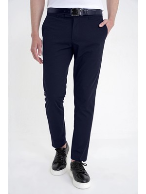 Efor Erkek Comfort Fit Yan Cep Pamuklu Dokulu Lacivert Pantolon P 1219
