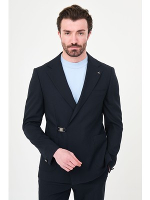 MCR Düz Slim Fit Mono Yaka Tokalı Erkek Takım Elbise