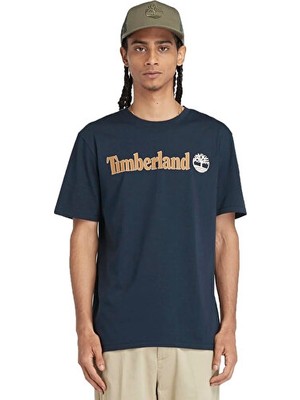 Timberland Kennebec River Linear Logo Erkek Günlük Tişört TB0A5UPQ4331 Mavi