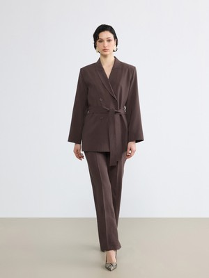 Soulife Regular Fit Pileli Kadın Kumaş Pantolon