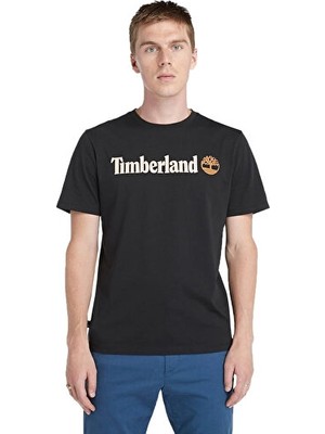 Timberland Kennebec River Linear Logo Erkek Günlük Tişört TB0A5UPQ0011 Siyah