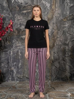 CharMe Bambu Kumaş Kısa Kollu Kadın Pijama Takımı