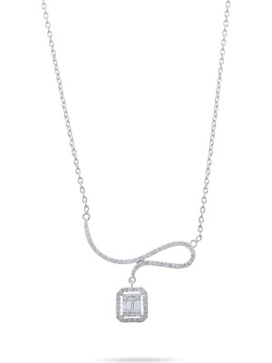 Lial Diamond 0.40 Karat Baget Pırlanta Kolye, Doğal Pırlanta, Sertifikalı Mücevher