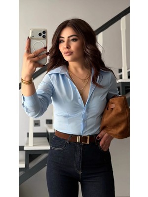 Elisin Bebe Mavi Slim Fit Gömlek