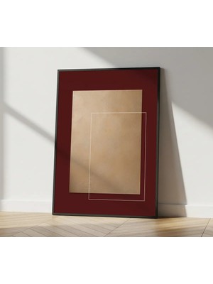 Rosaart Modern, Minimal Ahşap Çerçeveli Poster –kahverengi,turuncu ve Bej Seçenekli,dekoratif Duvar Dekoru