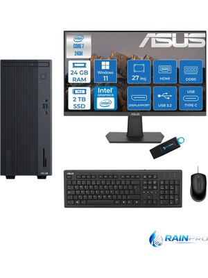 Expertcenter P500MV Core 7-240H 24 GB Ram Ddr5 2 Tb SSD WİN11PRO Asus 27'' Monitör C72408512B0D27RNP06