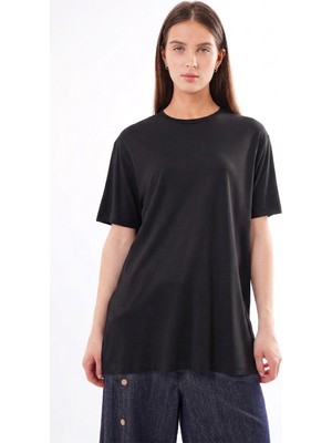 Ceremony Kısa Kollu Bambu Bluz 161 Siyah