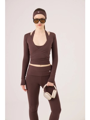 Holly Lolly Bağlamalı Crop Kesim Ellen Bolero Kahve