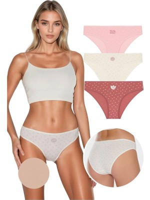 Kit Iç Giyim Berrak 3'lü Desenli Kadın Bikini Külot