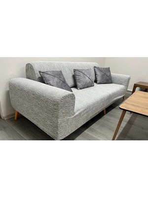 Altınkoza Still Jakarlı Streç Maxi Takım Koltuk Örtüsü (3+3+1+1)-K.beyaz