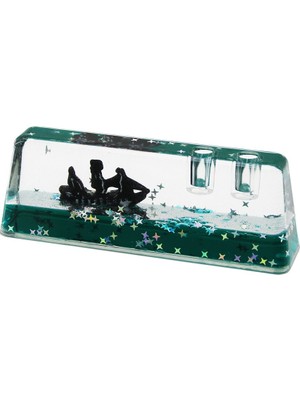 Kont Kalemlikli Yeşil Su -Yıldızlı D.gen Mika Yüzen Batmayan Gemi Dekoratif Akvaryum 5X14X2.5-3.5CM (5067)