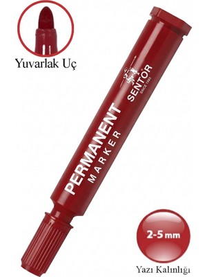 Artlantis Permanent Markör Kalem Yuvarlak Uç 1 Adet Sentör Kalıcı Marker Kalem Tüm Koli Karton Çuval Cam Plastik Yüzeylerde Kalıcı