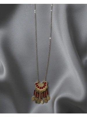 Gold Renkli Yelpaze Kolye