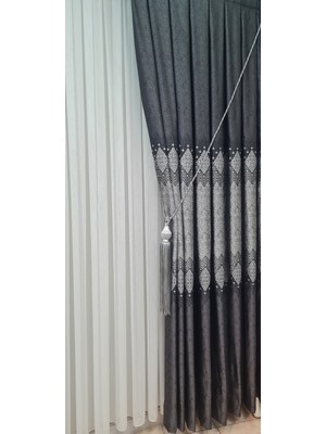 İssa Perde Issa Fon Perde Pano Antrasit Gri ((Tek Kanat))(Sık Pile) En (100X 250)BOY