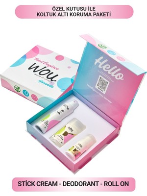 WOU World of Unique Stıck Cream-Deodorant-Rollon Özel Hediye Kutusu Ile Kadın Set
