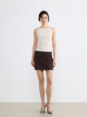 Soulife Beli Fermuarlı Mini Şort Etek