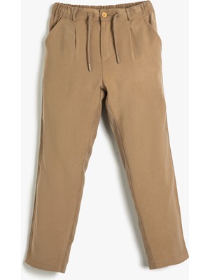 Koton Pantolon Beli Bağlamalı ve Lastikli Cepli Dar Paça