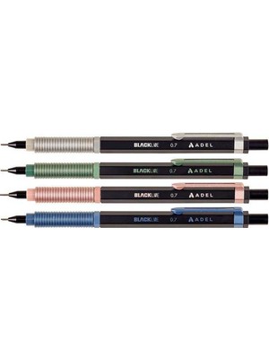 Adel Blackline Versatil Kalem 0.7 Yeşil Metal Gövdeli Ergonomik Tasarım Uç Boyutu 0,7 mm