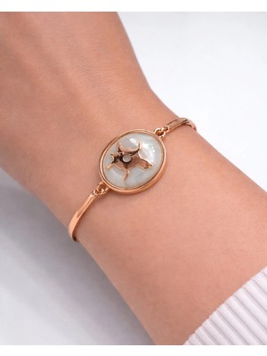 Deniz Kaplumbağası Figürlü Rose Gold Kadın Bileklik
